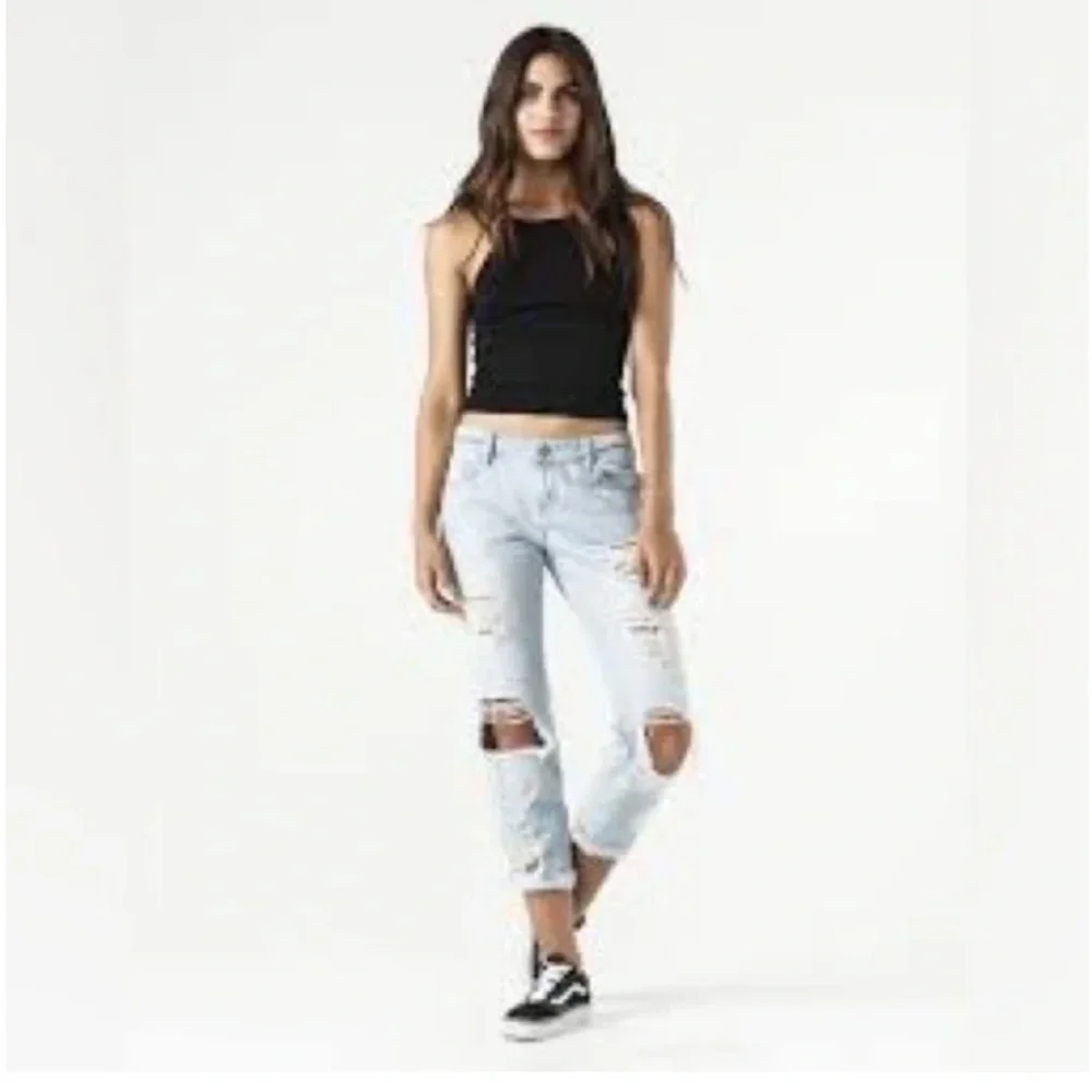 RSQ Brooklyn Slouch Cropped Jeans‎ with Distressed Details- worn a few times.